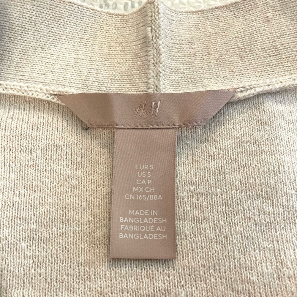 H&M Oversized Light Beige Cardigan Small - Picture 6 of 9